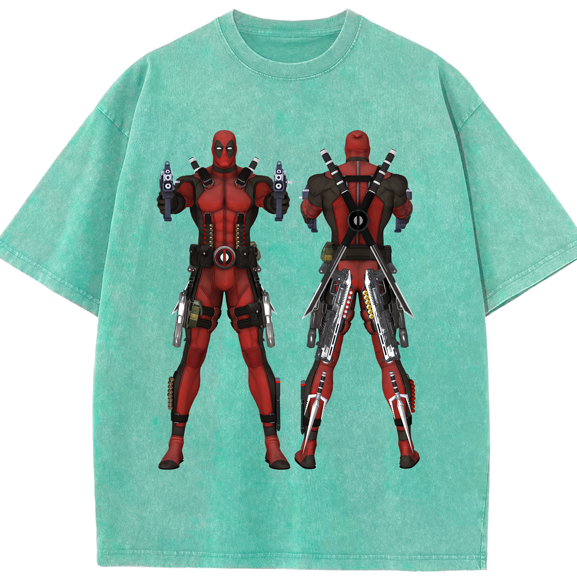 （画像用） Deadpool デッドプール 綿100% ヴィンテージ風 半袖Tシャツ（フロントプリント）